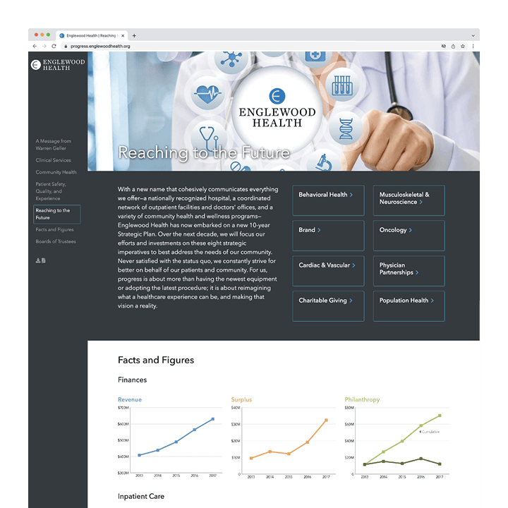Englewood Health progress report digital publication future screenshot
