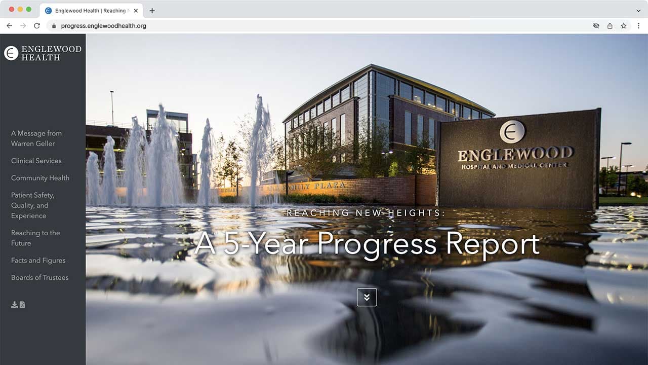 Reaching New Heights - A 5-Year Progress Report website screenshot